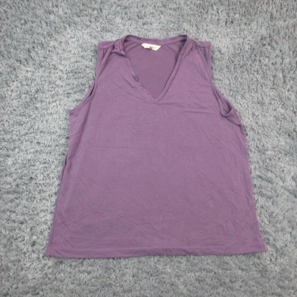 78&SUNNY Shirt Womens XL Purple V Neck Tank Top Lenzing Modal Blend Made USA